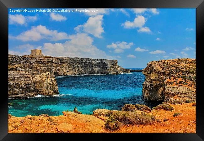 Fort on the cliff Framed Print by Laco Hubaty