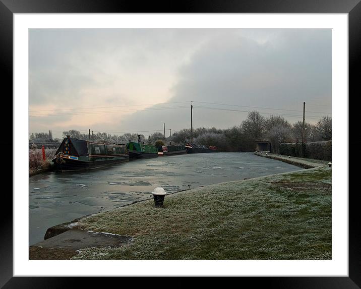 Frozen Canal Framed Mounted Print by Graham Custance
