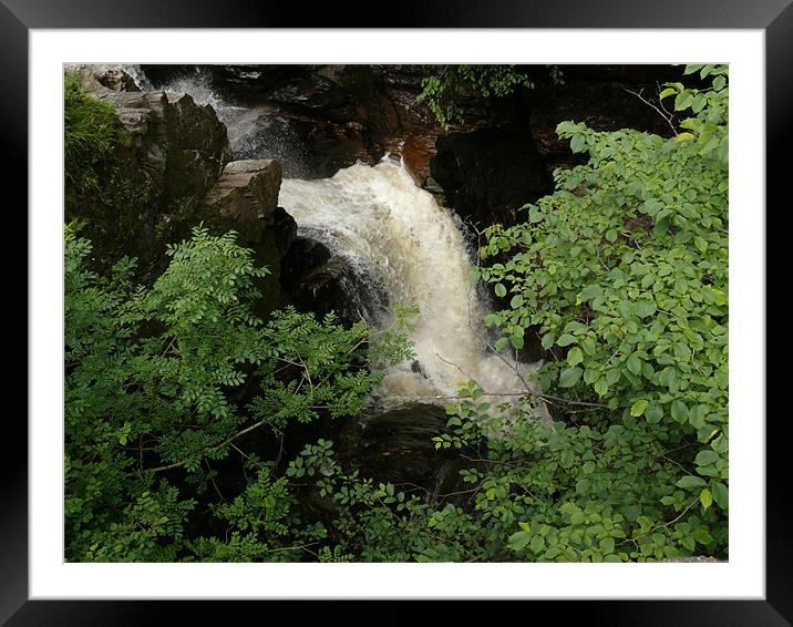 Falls on the Tummel. Framed Mounted Print by Tom Edwards