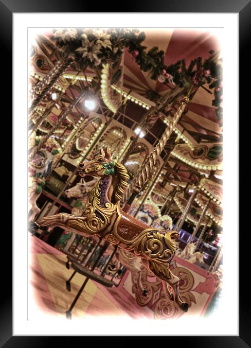 Carousel Framed Mounted Print by Becky Dix