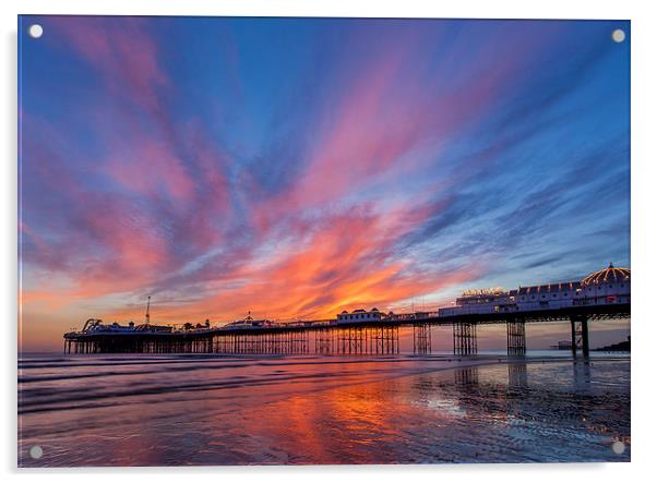 Brighton Sunset Acrylic by Stuart Gennery