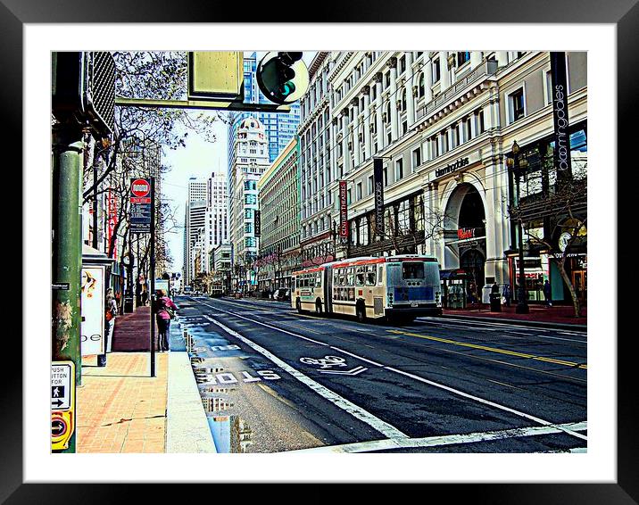 Market Street San Francisco Framed Mounted Print by Bill Lighterness