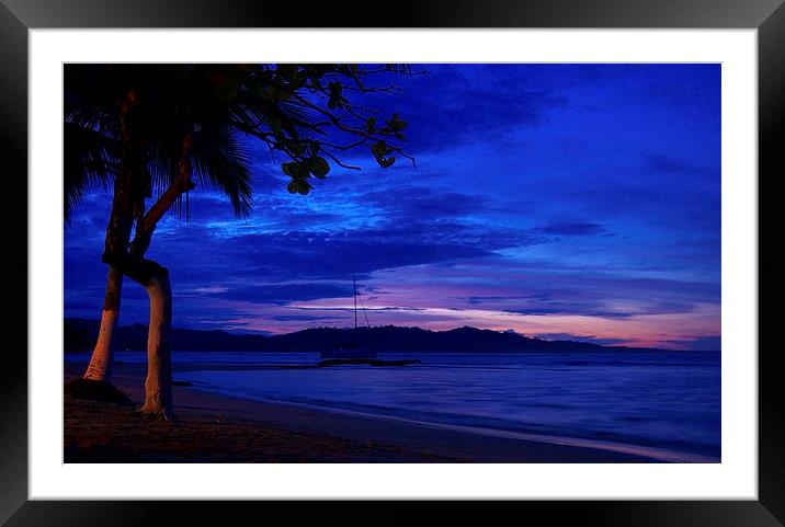 Blue Sunset Framed Mounted Print by Laura Kenny