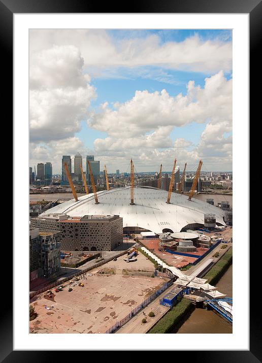 O2 London from cable car Framed Mounted Print by anna collins