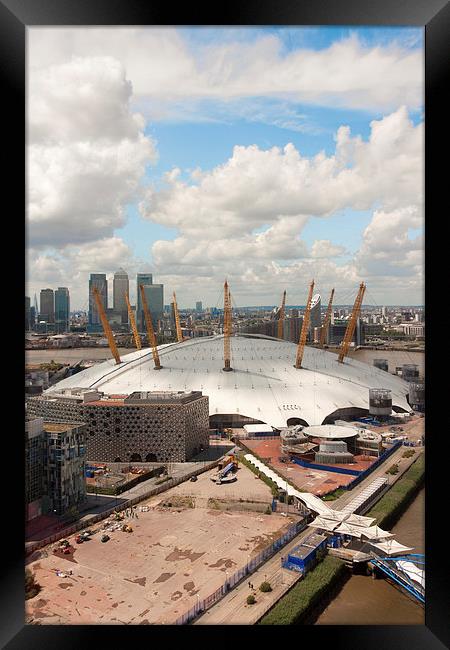 O2 London from cable car Framed Print by anna collins