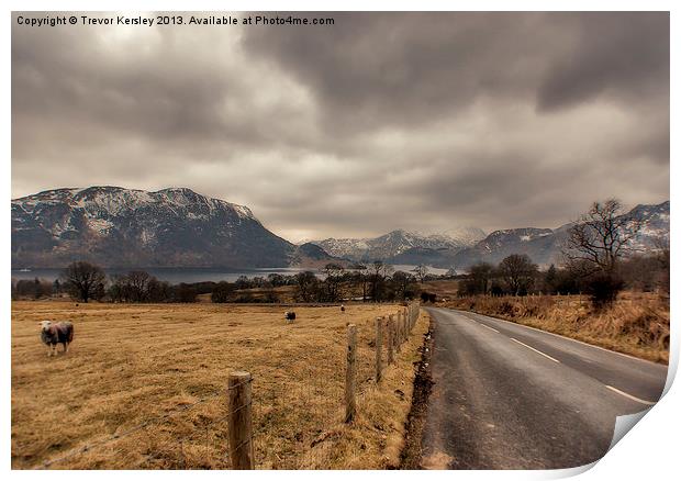 The Road to Ullswater Print by Trevor Kersley RIP