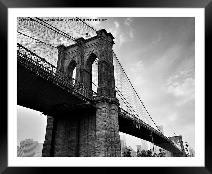 Brooklyn bridge Framed Mounted Print by Andrew Warhurst