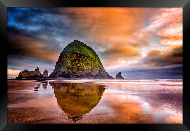 Sunrise Over The Haystack Framed Print by Brian Clark