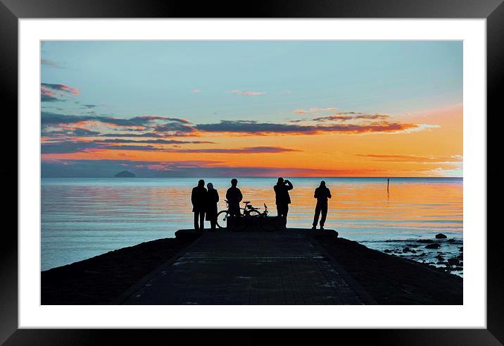 Silhouettes of Strangers at Sunset Framed Mounted Print by Tylie Duff Photo Art
