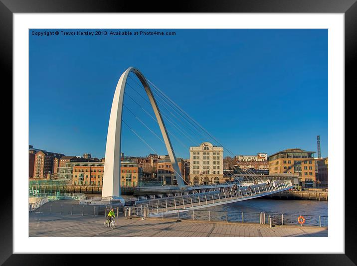 The Bridge Gateshead Framed Mounted Print by Trevor Kersley RIP