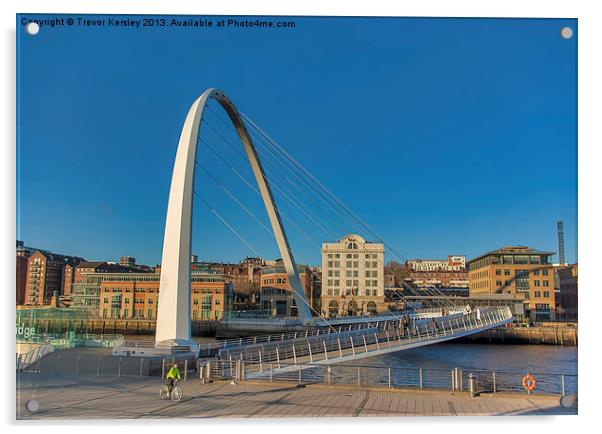 The Bridge Gateshead Acrylic by Trevor Kersley RIP