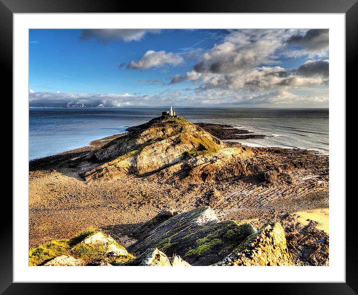 Mumbles Lighthouse Framed Mounted Print by Simon West