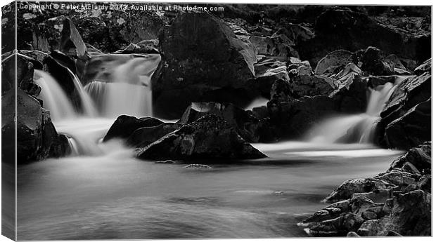 Black and White Falls ! Canvas Print by Peter Mclardy
