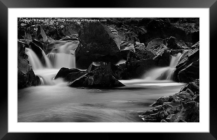 Black and White Falls ! Framed Mounted Print by Peter Mclardy