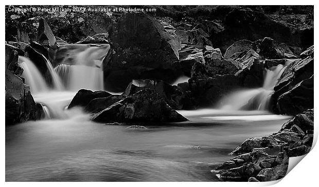 Black and White Falls ! Print by Peter Mclardy