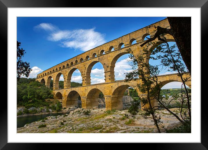 Pont du Gard Framed Mounted Print by David Hare