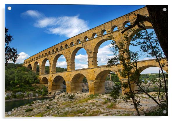 Pont du Gard Acrylic by David Hare
