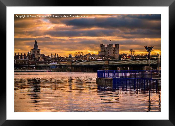 Rochester High Tide Sunset Framed Mounted Print by Dawn O'Connor