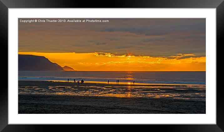 Widemouth Bay Sunset Framed Mounted Print by Chris Thaxter