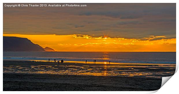 Widemouth Bay Sunset Print by Chris Thaxter