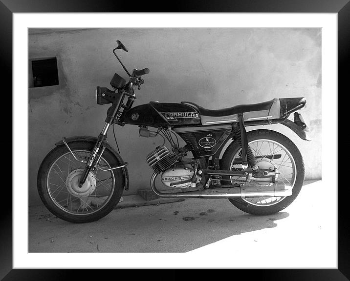 Motor Bike Framed Mounted Print by Flavia Ferreira