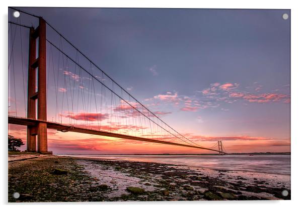 Humber Bridge Sunset Acrylic by Brian Clark