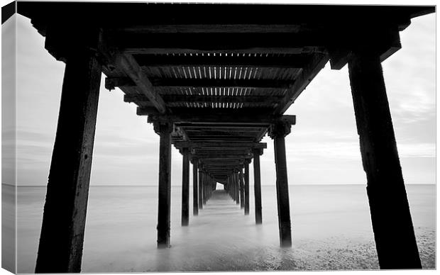 Under the Pier, Lowestoft Canvas Print by Dave Turner