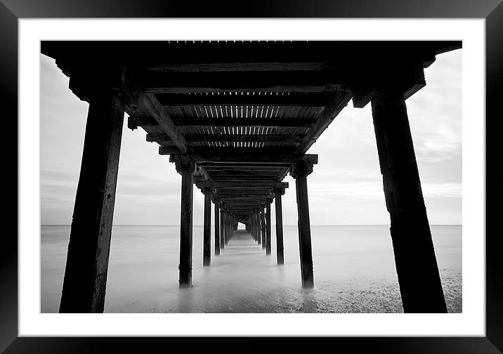 Under the Pier, Lowestoft Framed Mounted Print by Dave Turner