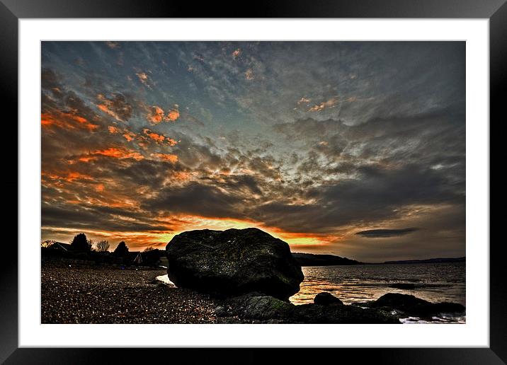 Firey Sky Framed Mounted Print by Lorraine Paterson