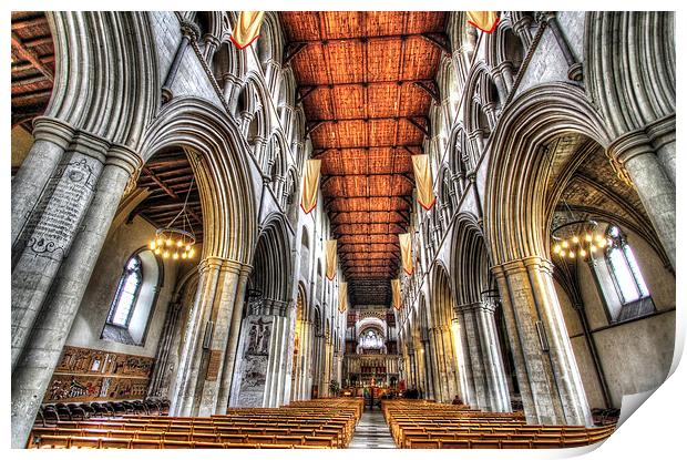 St Albans Cathedral, England Print by Satya Adt