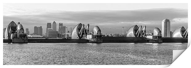 Thames Tidal Barrier in London Print by Philip Pound