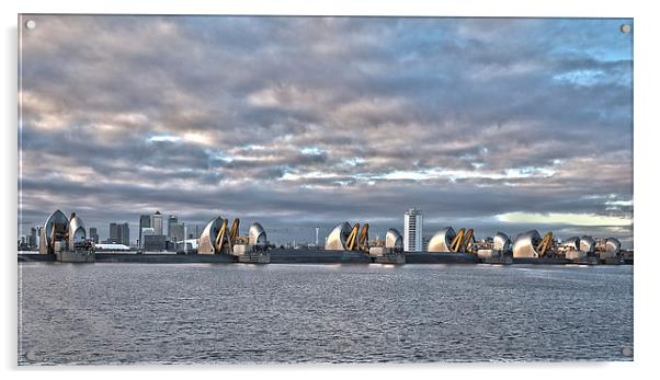 London Thames Barrier Acrylic by Philip Pound