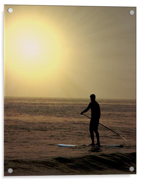 Paddle Surfer Acrylic by Tom and Dawn Gari