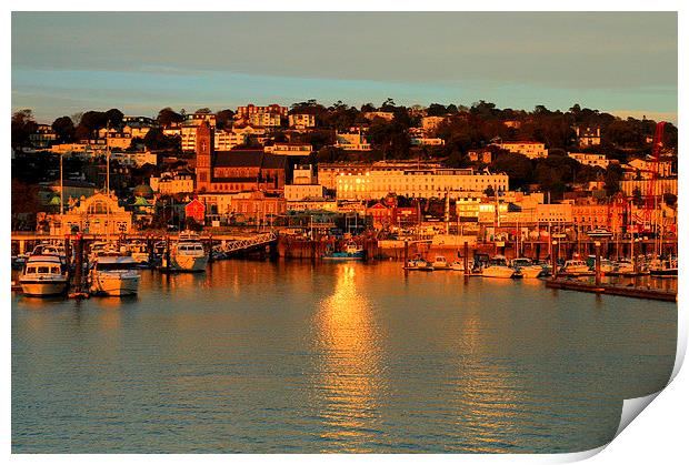 Torquay at Sunset Print by Debbie Metcalfe