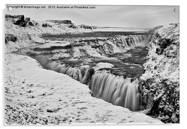 Gullfoss (The Golden Falls) Acrylic by Sharpimage NET