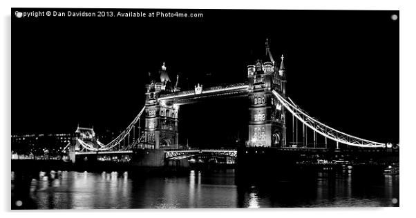 Tower Bridge Mono Acrylic by Dan Davidson