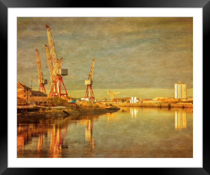 Shipbuilding on the River Clyde Framed Mounted Print by Tylie Duff Photo Art