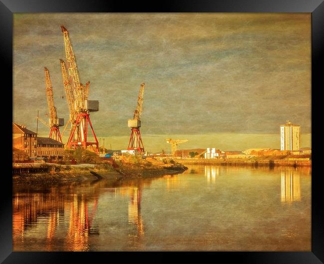 Shipbuilding on the River Clyde Framed Print by Tylie Duff Photo Art