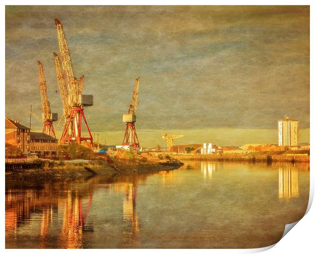Shipbuilding on the River Clyde Print by Tylie Duff Photo Art