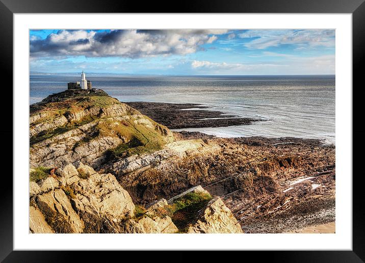 The Mumbles Lighthouse Framed Mounted Print by Simon West