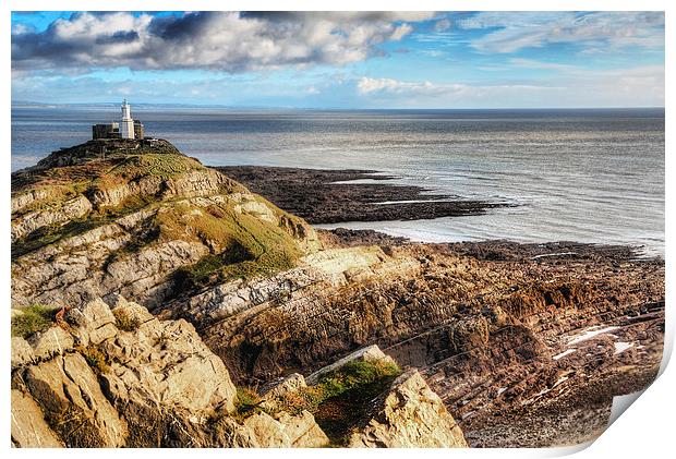 The Mumbles Lighthouse Print by Simon West
