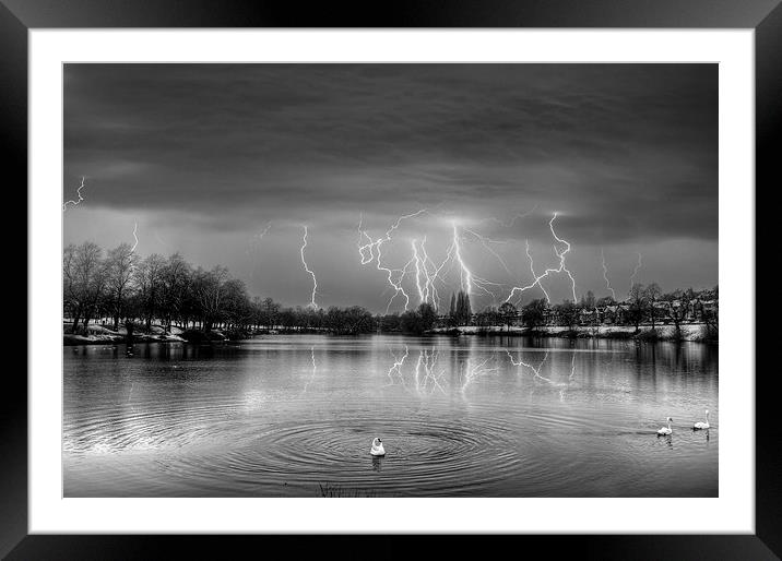 It was a lovely evening until lightning struck - i Framed Mounted Print by Satya Adt