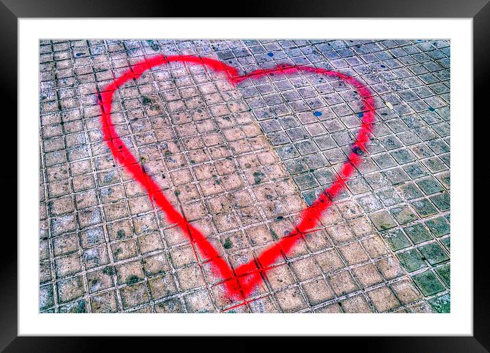 Graffiti Love Heart Framed Mounted Print by Scott Anderson
