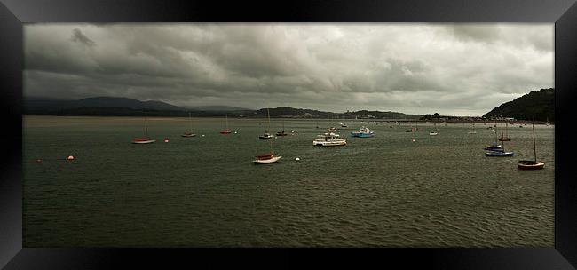 Boats on the Menai Strait Framed Print by malcolm fish