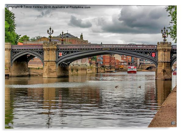 Skeldergate Bridge York Acrylic by Trevor Kersley RIP