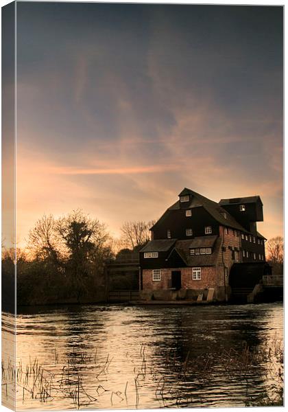 Houghton Mill at Sunset Canvas Print by Adam Payne