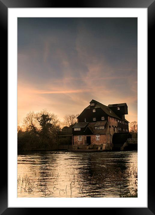 Houghton Mill at Sunset Framed Mounted Print by Adam Payne