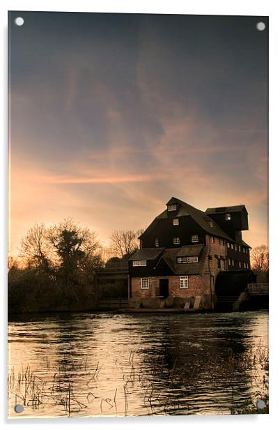 Houghton Mill at Sunset Acrylic by Adam Payne