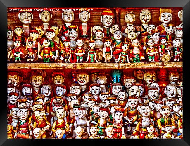 Water Puppets Hanoi Framed Print by colin chalkley