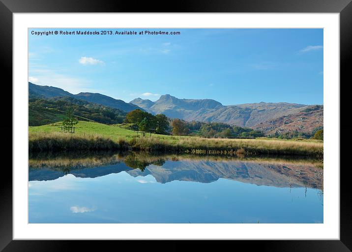 Langdale Pikes from Nr Elterwater Framed Mounted Print by Robert Maddocks